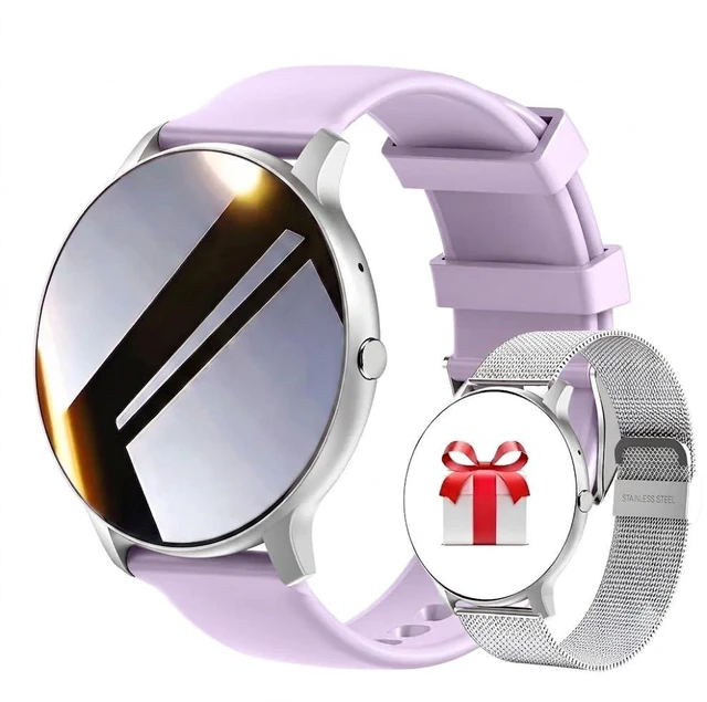 Main image of Smart Watch Men Women (Answer/Make Calls), Fitness Watch with 100+ Sport Modes, IP67 Waterproof/Heart Rate/Sleep Monitor, Smart Watches for iOS/Android with 2 Bands (Purple)