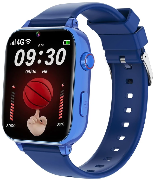 Main image of 4G Kids Smart Watch for Boys Girls, Kid Watch Phone Ages 4-12 with Call, GPS, SOS, Video Call, Games, Camera, Alarm, Touchscreen Smartwatch for Children Birthday Gift (Includes SIM Card),Navy Blue