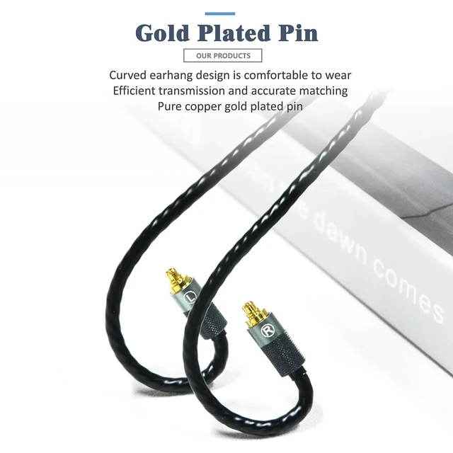 Alt view image 2 of 7 - 5N OFC Silver Plating+Graphene Mixed Braid Earphone Replacement Cables for Sennheiser IE900 IE600 IE300 IE200 3.5mm Plug