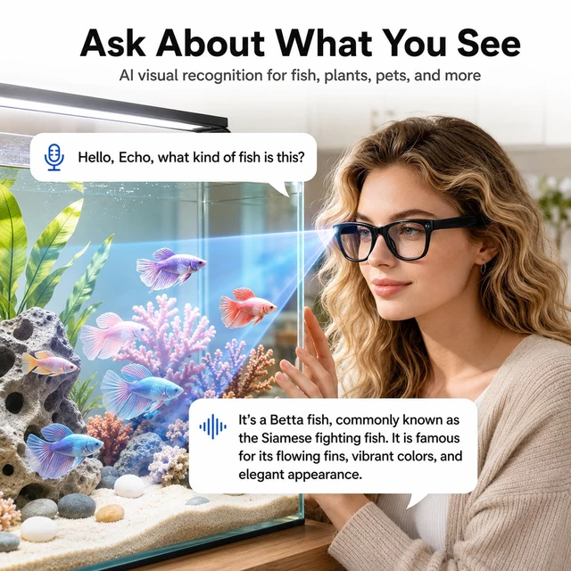 Alt view image 5 of 7 - AI Smart Glasses with Camera, 13MP HD Capture, 4K EIS, Transparent Lenses Real-Time Translation, Dual Open-Ear Speakers, Object Recognition, AI Assistant, Bluetooth Calling, IP66 Water Resistance