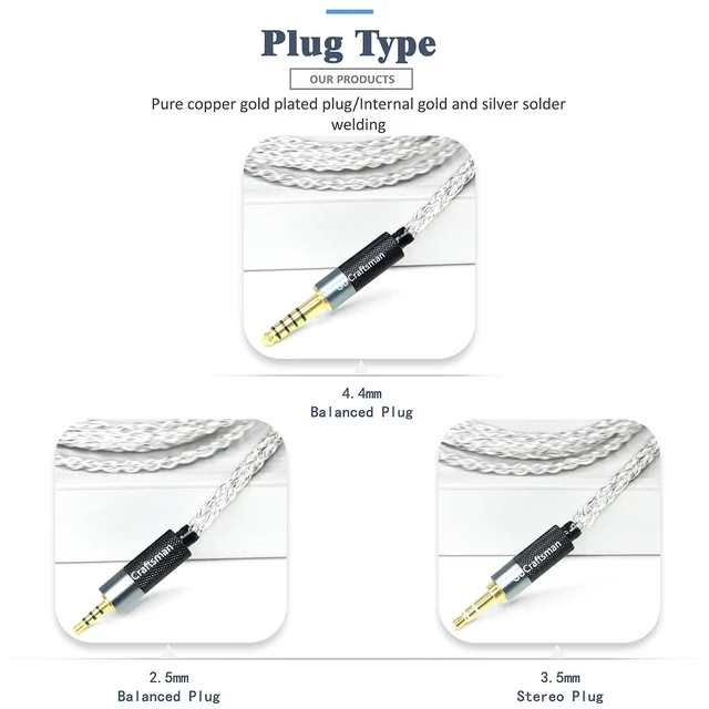 Alt view image 6 of 7 - MMCX Plug 5N OFC Silver Plating+Graphene Earphone Cables for SHURE SE846 SE535 SE425 AONIC 4 5 Xelento Remote T8iE T9iE Fidue A83 Sirius MkII Dunu DK3001Pro DK4001 W60 W80 (3.5mm, MMCX)