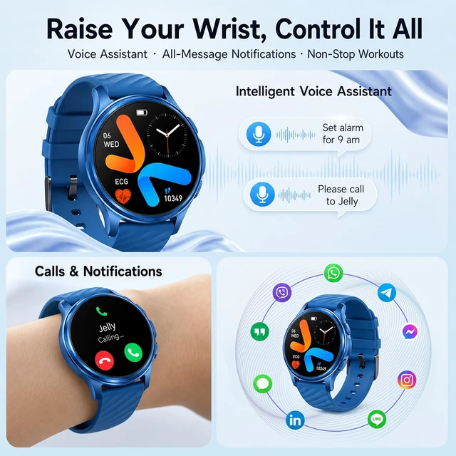 Alt view image 4 of 7 - Smart Watch for Men, 1.43" Amoled Smartwatch with Bluetooth Calling AI Voice, Heart Rate, Sleep Monitor, 150+ Sports Modes, Waterproof Activity Fitness Watch for iPhone/Android
