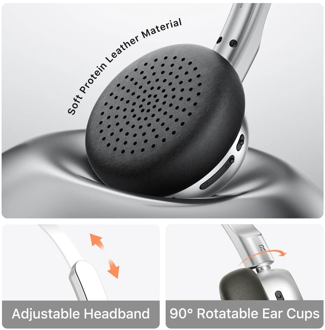 Alt view image 3 of 7 - R1 Retro Wireless Bluetooth Headphones, 60H Playtime, Comfortable Fit 38ms Low Latency, Multipoint Connect, Built-in Mic, App Customize, Multiple Color, Throwback 80s 90s, Daily