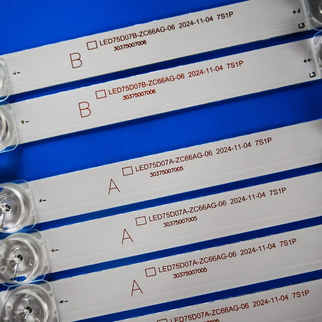 Alt view image 3 of 7 - LED Strips for ONN 100044717 LED75D07A-ZC660AG-06 30275007007 75R5 75V81 12pcs (10*A+2*B) LED75D07B-ZC660AG-06 30375007008 WR75UT4210 LED75D07A-ZC66AG-05 LED75D07B-ZC66AG-05 75U2