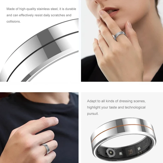 Alt view image 7 of 7 - Smart Ring for Women & Men, Health Tracker with Blood Oxygen Monitor, Heart Rate & Sleep Monitor, 4-7 Days Battery, Waterproof Fitness Ring Size #7