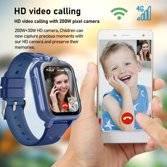 Alt view image 2 of 7 - Smart Watch for Kids, 4G Kids GPS Watch with WiFi, SMS, Call, Voice Video Chat, Bluetooth, Audio Recording, Alarm, Pedometer,Birthday Gifts for 4-16 Students