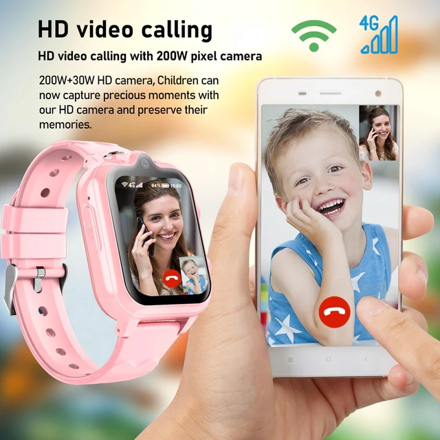 Alt view image 2 of 7 - Smart Watch for Kids, 4G Kids GPS Watch with WiFi, SMS, Call, Voice Video Chat, Bluetooth, Audio Recording, Alarm, Pedometer,Birthday Gifts for 4-16 Students