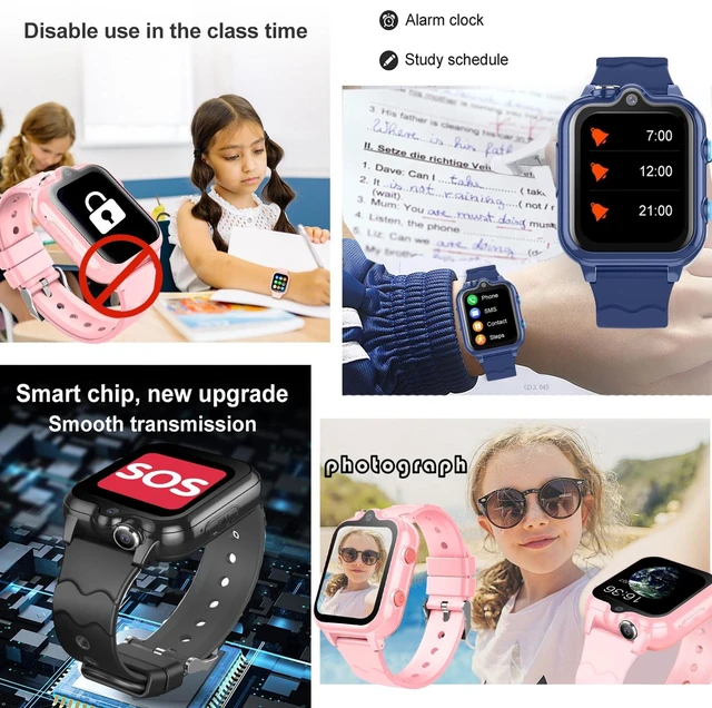 Alt view image 6 of 7 - Smart Watch for Kids, 4G Kids GPS Watch with WiFi, SMS, Call, Voice Video Chat, Bluetooth, Audio Recording, Alarm, Pedometer,Birthday Gifts for 4-16 Students