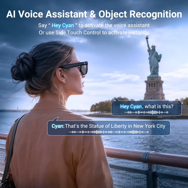Alt view image 5 of 7 - AI Smart Glasses with Camera, Bluetooth Glasses with HD Photo & Video Recording, EIS Anti-Shake, AI Translation & Object Recognition, Open-Ear Audio, Photochromic Lenses for Travel & Vlog