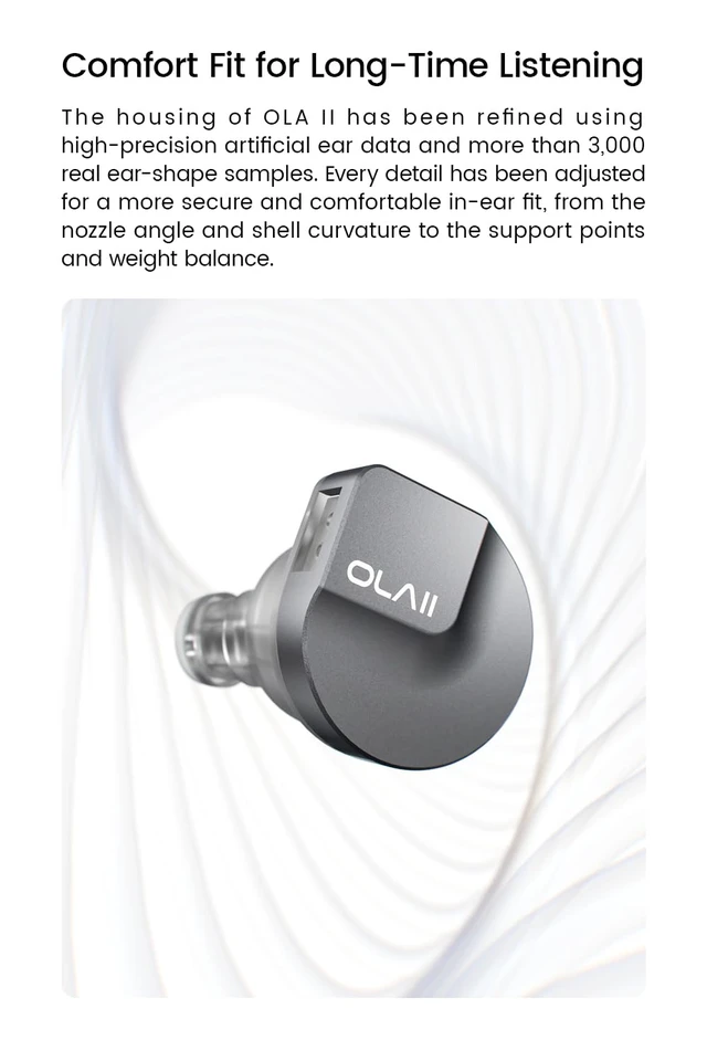 Alt view image 7 of 7 - Ola1DD+1BA Hybrid Wired Earbuds, Lightweight IEM, Type C with Mic DMT5 Dual-Magnetic-Circuit Dual-Chamber Dynamic Driver, PURE Hi BA, Coaxial Acoustic Structure, App Control, Upgraded DSP