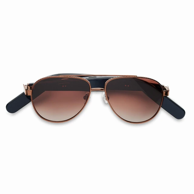 Alt view image 2 of 7 - Lucyd Admiral Smart Audio Sunglasses, Open-Ear Speakers, Polarized Wide fit, brown gradient polarized lenses, AI voice assistant, hands-free calls & music for boating & driving