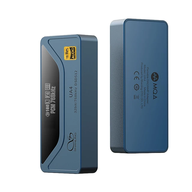 Alt view image 2 of 7 - UA4 Headphone Amplifier,Portable USB DAC AMP,Support MQA 16X,768kHz DSD512,High Driving Power for Android/iOS/Mac/Windows,dongle Volume Control,3.5/4.4mm up to 237mW@32 Output (Blue)