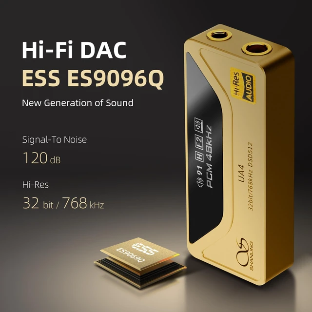 Alt view image 5 of 7 - UA4 Headphone Amplifier,Portable USB DAC AMP,Support MQA 16X,768kHz DSD512,High Driving Power for Android/iOS/Mac/Windows,dongle Volume Control,3.5/4.4mm up to 237mW@32 Output (Blue)
