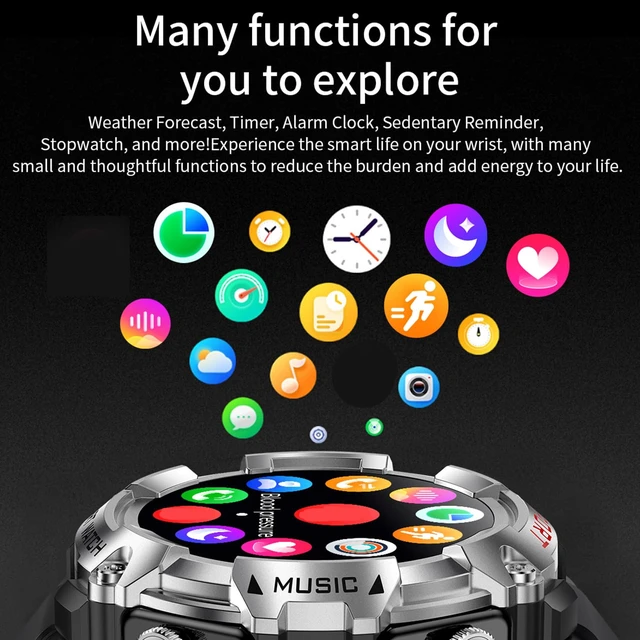Alt view image 5 of 7 - Smart Watch with Earbuds, for iOS Android Phone,3 in 1 Round Fitness Tracker, 1.52 Inch Full Touch Screen, Answer/Make Calls, for Men and Women, Sleep Monitor, Motion Long Standby, Music Player
