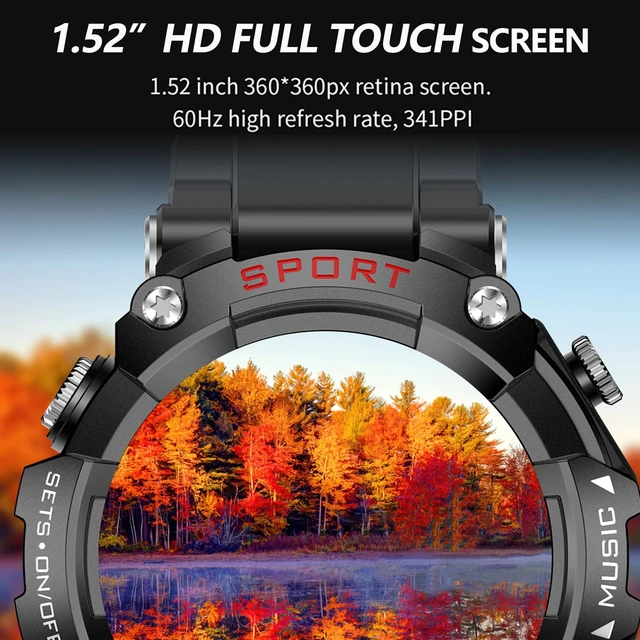Alt view image 6 of 7 - Smart Watch with Earbuds, for iOS Android Phone,3 in 1 Round Fitness Tracker, 1.52 Inch Full Touch Screen, Answer/Make Calls, for Men and Women, Sleep Monitor, Motion Long Standby, Music Player