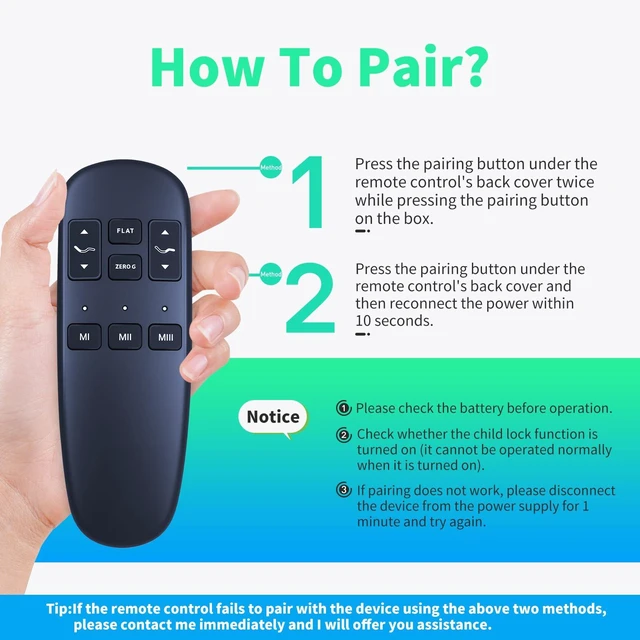 Alt view image 2 of 7 - Replacement Remote for Blissful Nights E3 Split King Adjustable Bed for Sleep Science zzZenSleep Greaton Adjustable Bed Base ZZZEN E3 Q-Series,with Zero Gravity and Flat Button