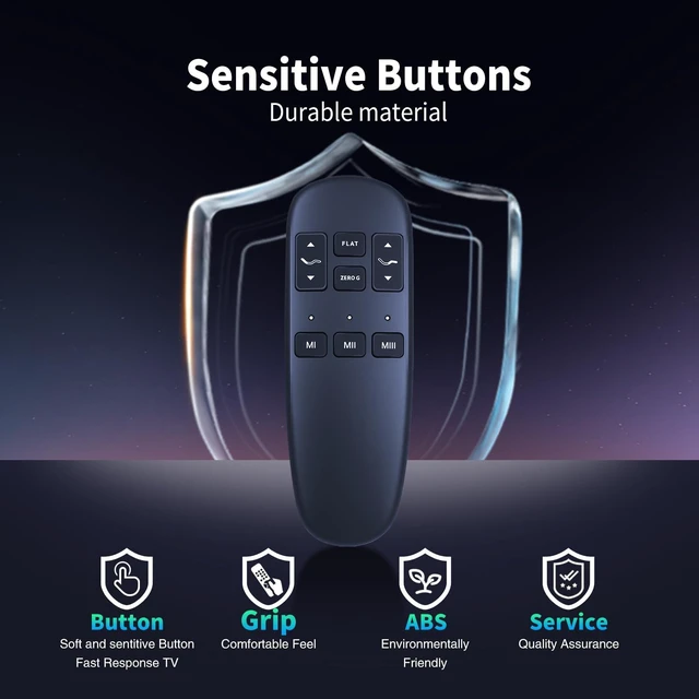 Alt view image 5 of 7 - Replacement Remote for Blissful Nights E3 Split King Adjustable Bed for Sleep Science zzZenSleep Greaton Adjustable Bed Base ZZZEN E3 Q-Series,with Zero Gravity and Flat Button