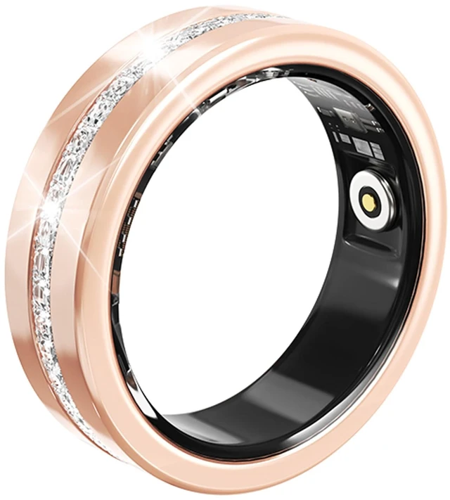 Main image of Smart Ring for Women Health Ring with 24/7 Heart Rate Monitor Sleep Tracker Multi-Sport Modes Waterproof Remote Camera Period Tracking Fitness Tracker Diamond-Accented Fashion iOS Android Phones