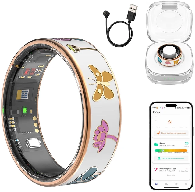 Main image of Smart Ring for Women, Health & Sleep Tracker, Menstrual Cycle (11#) Tracks heart rate, sleep, SpO2, steps and menstrual cycle. Slim IP68 waterproof design; no subscription; iOS and Android