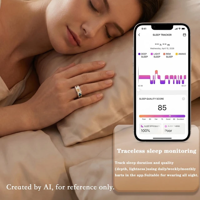Alt view image 4 of 7 - Smart Ring for Women, Health & Sleep Tracker, Menstrual Cycle (11#) Tracks heart rate, sleep, SpO2, steps and menstrual cycle. Slim IP68 waterproof design; no subscription; iOS and Android