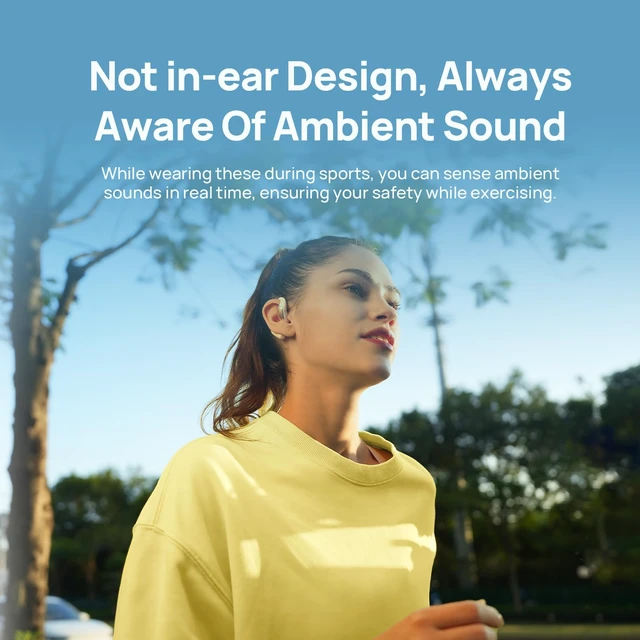 Alt view image 6 of 7 - OpenEar Pro Open Ear Earbuds with Mic, Lightweight Bluetooth, White 7.2g Ultra Lightweight Design, All-Day Comfort, IPX4 Sweatproof, 30H Battery, Bluetooth Headphones for Running, Gym & Work