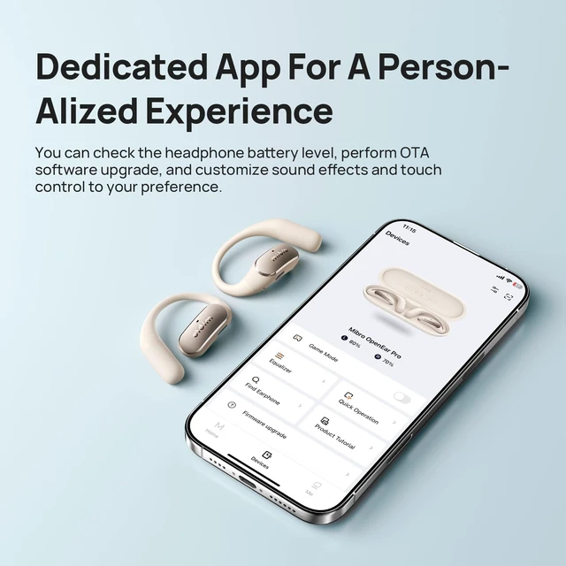 Alt view image 7 of 7 - OpenEar Pro Open Ear Earbuds with Mic, Lightweight Bluetooth, White 7.2g Ultra Lightweight Design, All-Day Comfort, IPX4 Sweatproof, 30H Battery, Bluetooth Headphones for Running, Gym & Work
