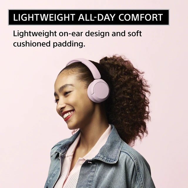 Alt view image 3 of 7 - WH-CH530 Wireless On-Ear Bluetooth Headphones with Microphone, Pink Comfortable Lightweight Design, Up to 55 Hrs Battery with Quick Charging, Multipoint Connection, Clear Calls, Swivel design