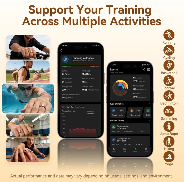 Alt view image 4 of 7 - Smart Health Fitness Ring for Women & Men, Activity Tracker with Step Counter, Sleep Monitor & Stress Tracking, Waterproof, Compatible with Android & iOS, No Subscription Fee