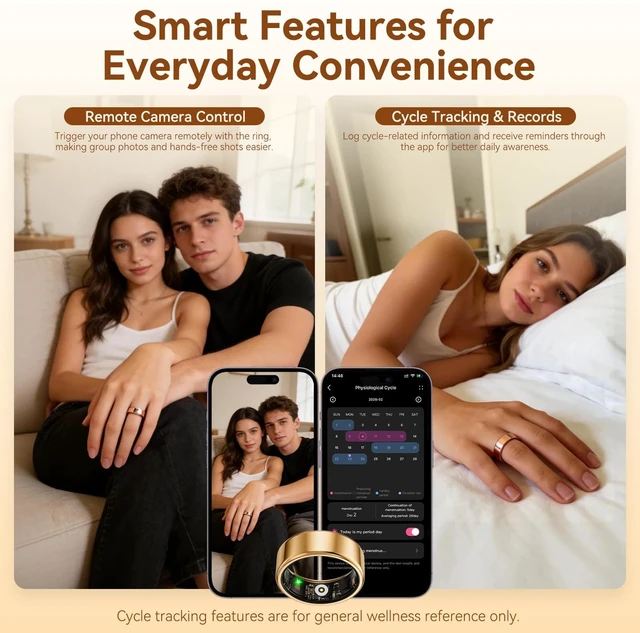 Alt view image 6 of 7 - Smart Health Fitness Ring for Women & Men, Activity Tracker with Step Counter, Sleep Monitor & Stress Tracking, Waterproof, Compatible with Android & iOS, No Subscription Fee