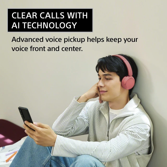 Alt view image 4 of 7 - WH-CH530 Wireless On-Ear Bluetooth Headphones with Microphone, Coral Comfortable Lightweight Design, Up to 55 Hrs Battery with Quick Charging, Multipoint Connection, Clear Calls, Swivel design
