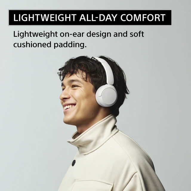 Alt view image 3 of 7 - WH-CH530 Wireless On-Ear Bluetooth Headphones with Microphone, White Comfortable Lightweight Design, Up to 55 Hrs Battery with Quick Charging, Multipoint Connection, Clear Calls, Swivel design