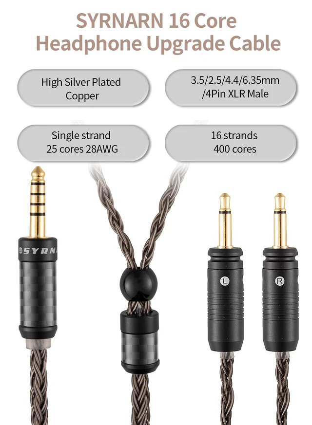 Alt view image 4 of 7 - 4-Pin XLR Balanced Cable Compatible with Focal Clear MG, Stellia, Celestee, Elear, Elegia, Elex, Radiance Headphone for Focal Cable 16 Core Replacement (with 4-Pin XLR Balanced, 2Meters 6.5Ft)