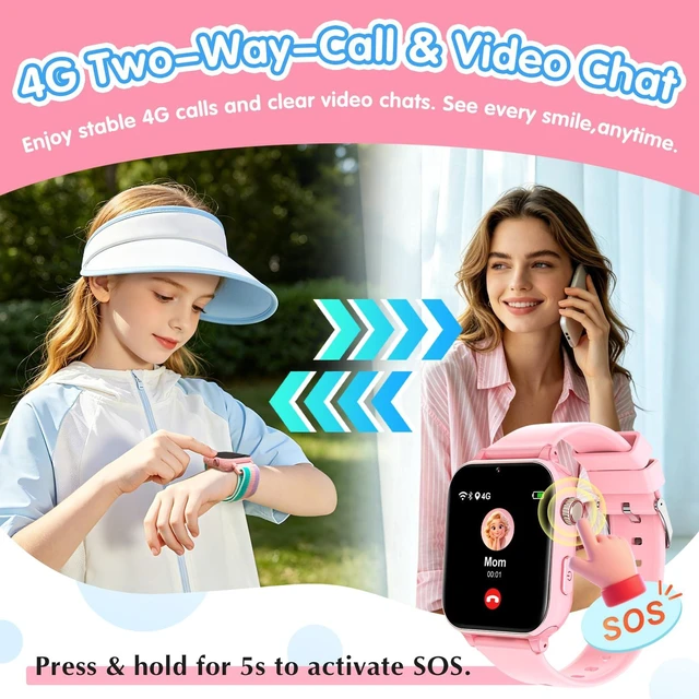 Alt view image 3 of 7 - Kids Smart Watch 4G with GPS Tracker for Boys Girls, Smartwatch for Kids Vioce Video Call SOS for Children 4-12 Bithday Gift
