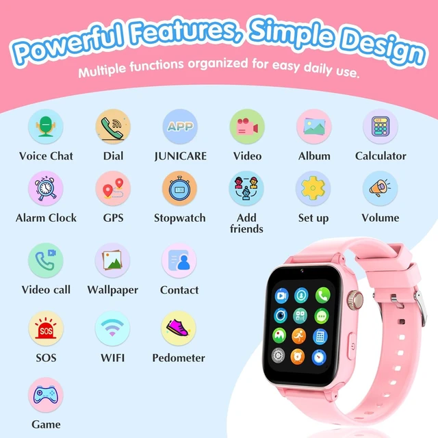 Alt view image 5 of 7 - Kids Smart Watch 4G with GPS Tracker for Boys Girls, Smartwatch for Kids Vioce Video Call SOS for Children 4-12 Bithday Gift