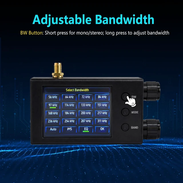 Alt view image 5 of 7 - TEF6686 Pocket Mini Radio V2.2 FM/AM/SW/LW/MW Shortwave Radio 2.8-Inch Touchscreen Color Display, CNC Aluminum Alloy Shell, 1000mAh Battery for Travel and Daily Use