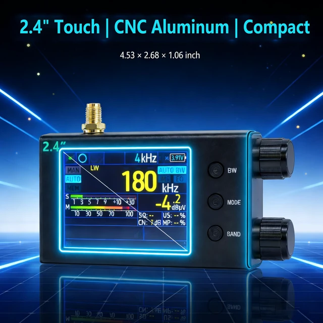 Alt view image 7 of 7 - TEF6686 Pocket Mini Radio V2.2 FM/AM/SW/LW/MW Shortwave Radio 2.8-Inch Touchscreen Color Display, CNC Aluminum Alloy Shell, 1000mAh Battery for Travel and Daily Use