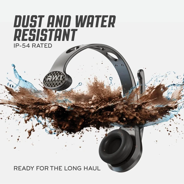 Alt view image 4 of 7 - RW1 Bluetooth Trucker Headset ENC Mic, Volume Controls Right/Left Wear, 30+ Hour Battery Life, 100ft Wireless Range, IP54 Water Resistant, Noise Cancelling Microphone, On-Ear Fit