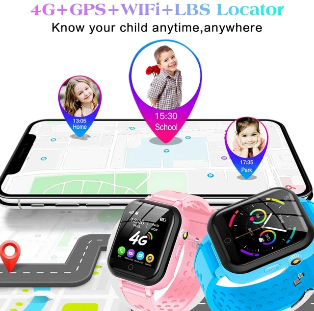 Alt view image 4 of 7 - Smart Watch for Kids, 4G Kids Phone Smartwatch with GPS Tracker, WiFi SMS, Call, Voice Video Chat, Bluetooth, Audio Recording, Alarm, Pedometer, Wrist Watch for 4-16 Boys Girls Birthday Gifts