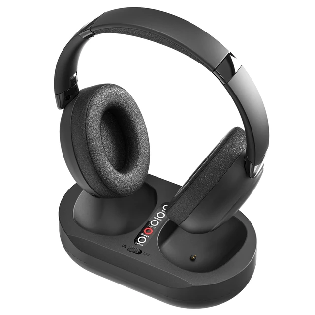 Alt view image 2 of 7 - Wireless Headphones for TV Watching with Charging Dock, Easy Setup & Comfortable Fit for Seniors, No Audio Delay Blutooth Headphones Headset (Black)