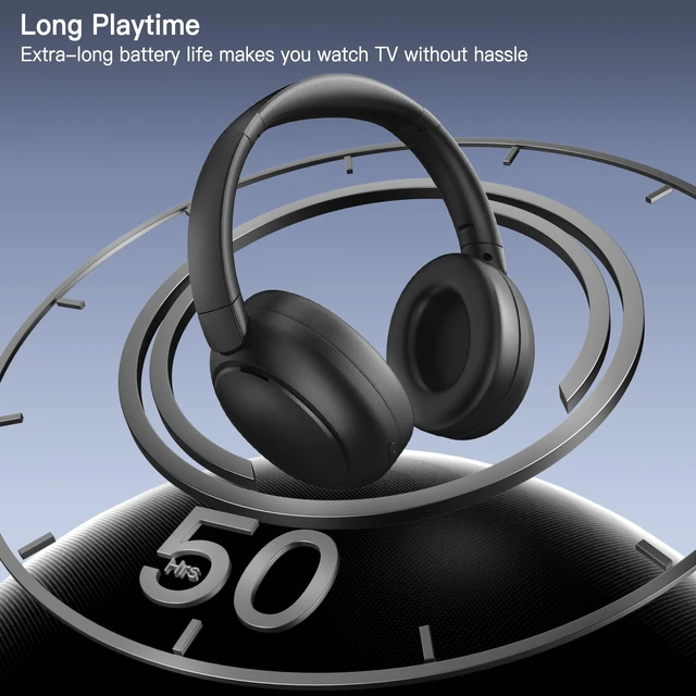Alt view image 4 of 7 - Wireless Headphones for TV Watching with Charging Dock, Easy Setup & Comfortable Fit for Seniors, No Audio Delay Blutooth Headphones Headset (Black)