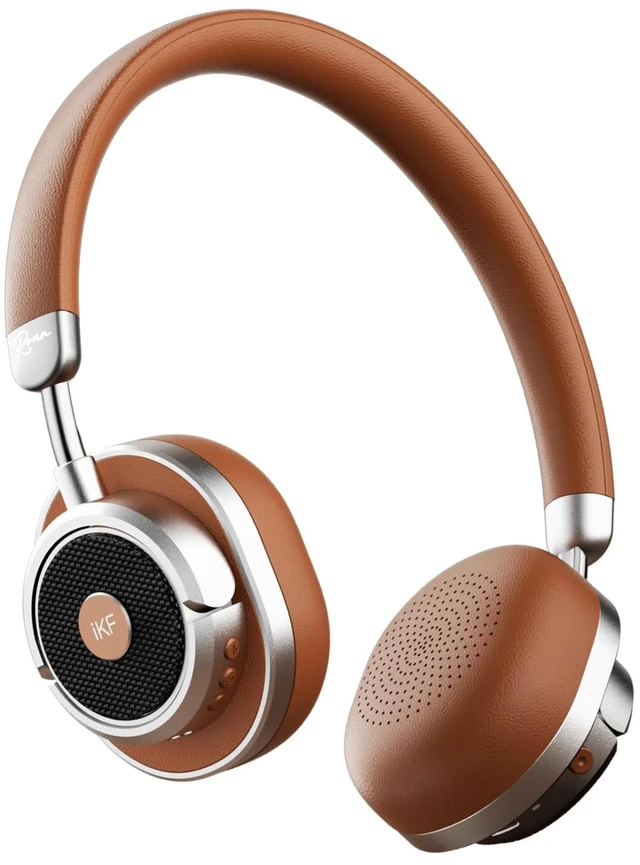 Main image of Rona Retro Classic Active Noise Cancelling Wireless Headphones, Hires 3.5mm On-Ear Wired Headset, Built-in Mic,75H Playtime, Low-Latency, 3D Movie Sound, Small Heads, Teens, Brown