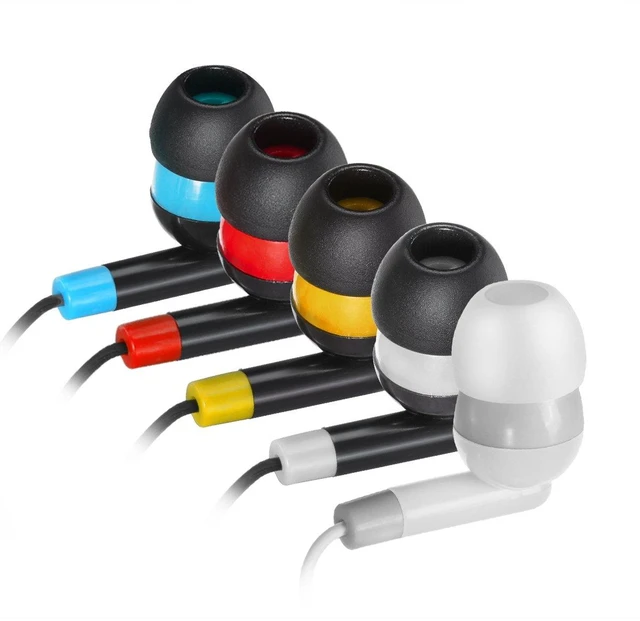 Alt view image 2 of 6 - Bulk Earbuds Headphones Wholesale Earphones KWA-19B Wired 100 Pack Disposable Ear Buds Bulk Multi Colored Headphones for School Classroom Students