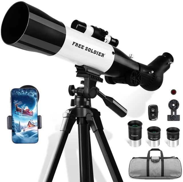 Main image of Telescope 70mm Aperture 500mm Refractor Telescope for Adults High Powered - Professional Astronomical Refracting Telescope for Adults Beginners with Phone Adapter and Carry Bag White