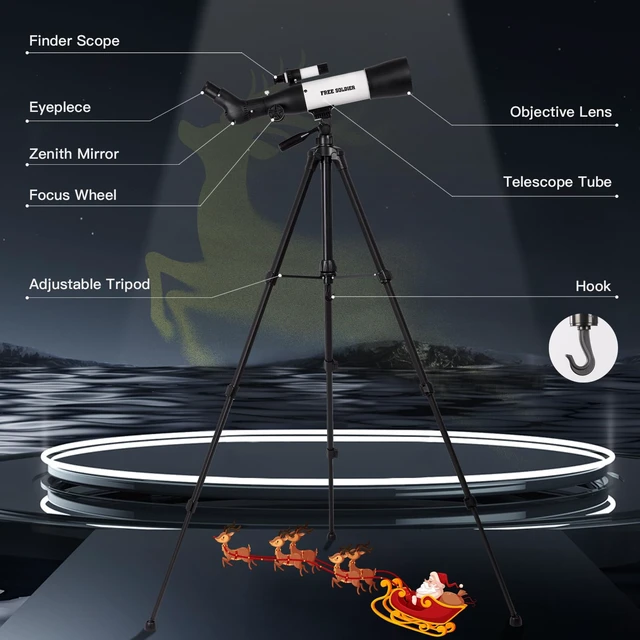 Alt view image 4 of 7 - Telescope 70mm Aperture 500mm Refractor Telescope for Adults High Powered - Professional Astronomical Refracting Telescope for Adults Beginners with Phone Adapter and Carry Bag White