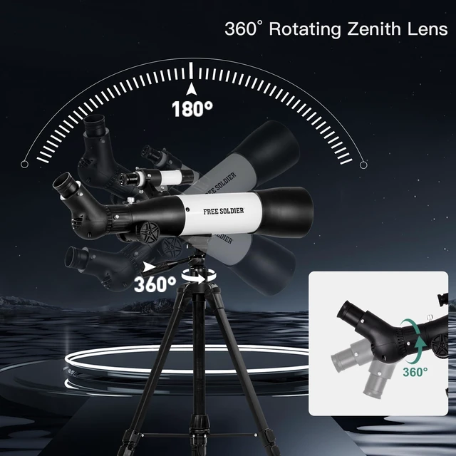 Alt view image 6 of 7 - Telescope 70mm Aperture 500mm Refractor Telescope for Adults High Powered - Professional Astronomical Refracting Telescope for Adults Beginners with Phone Adapter and Carry Bag White