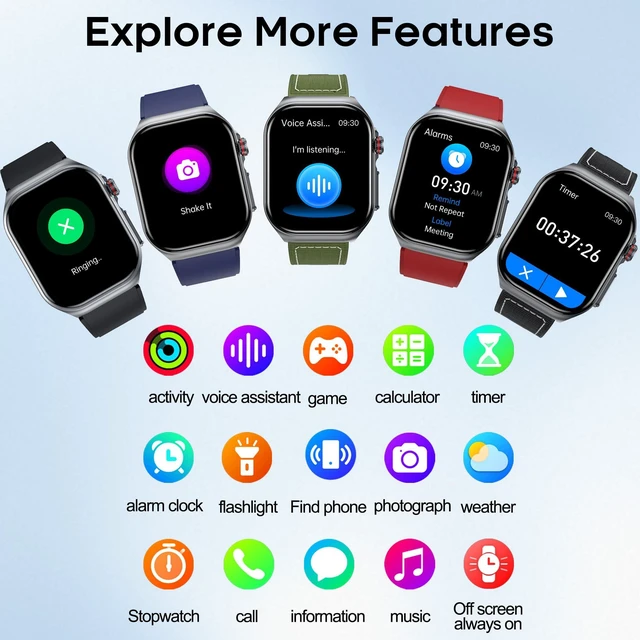 Alt view image 6 of 7 - Smart Watch for Women Men, Blood Pressure, Heart Rate, Blood Oxygen,Sleep & Stress Monitoring, Bluetooth Call,130+ Sports Modes, AI Voice Assistant, IP68 Waterproof Black