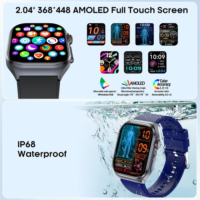 Alt view image 5 of 7 - Smart Watch for Women Men, Blood Pressure, Heart Rate, Blood Oxygen,Sleep & Stress Monitoring, Bluetooth Call,130+ Sports Modes, AI Voice Assistant, IP68 Waterproof Black