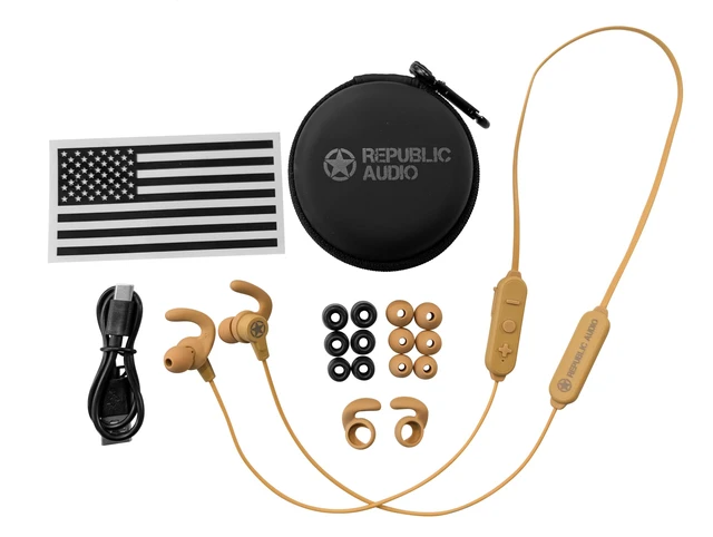 Alt view image 3 of 6 - Echo-Alpha-1 24hr Battery Life Lightweight Neckband Bluetooth Earbuds (Desert) an American Brand Built to Handle More reps, More Miles, and More of Life