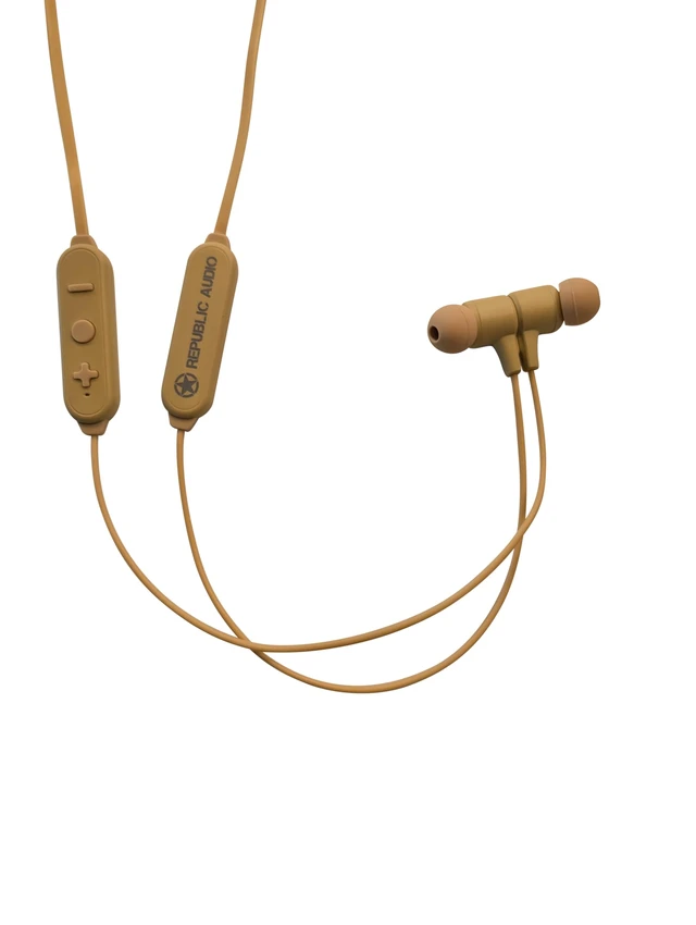 Alt view image 4 of 6 - Echo-Alpha-1 24hr Battery Life Lightweight Neckband Bluetooth Earbuds (Desert) an American Brand Built to Handle More reps, More Miles, and More of Life