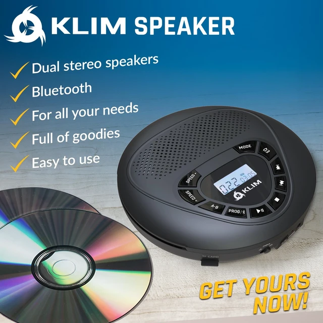 Alt view image 2 of 7 - Speaker - Bluetooth CD Player with Speakers - New Version - Discman - Rechargeable Battery - Portable CD Player with Headphones - SD Card - AUX - Ideal for Car, Home